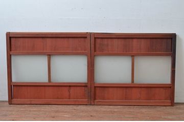 アンティーク建具　レトロな空間を演出する窓2枚セット(引き戸、ガラス戸)(R-080626)