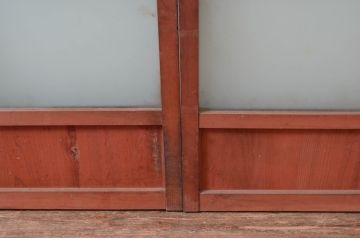アンティーク建具　レトロな空間を演出する窓2枚セット(引き戸、ガラス戸)(R-080626)