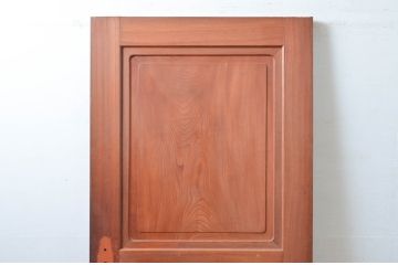 アンティーク建具　特注!!　上手物!!　総欅(ケヤキ)材　框の柾目と鏡板の柾目が美しい扉1枚(ドア、木製扉、建具)(R-080627)