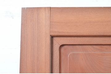 アンティーク建具　特注!!　上手物!!　総欅(ケヤキ)材　框の柾目と鏡板の柾目が美しい扉1枚(ドア、木製扉、建具)(R-080627)