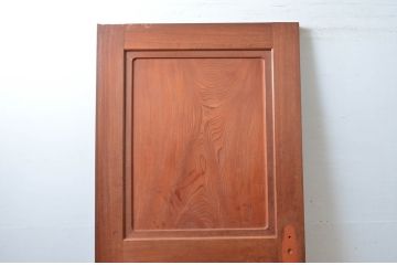アンティーク建具　特注!!　上手物!!　総欅(ケヤキ)材　框の柾目と鏡板の柾目が美しい扉1枚(ドア、木製扉、建具)(R-080627)