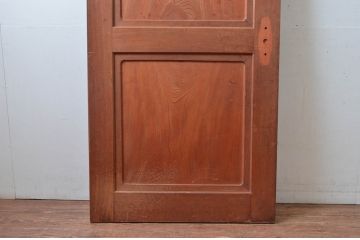 アンティーク建具　特注!!　上手物!!　総欅(ケヤキ)材　框の柾目と鏡板の柾目が美しい扉1枚(ドア、木製扉、建具)(R-080627)
