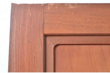 アンティーク建具　特注!!　上手物!!　総欅(ケヤキ)材　框の柾目と鏡板の柾目が美しい扉1枚(ドア、木製扉、建具)(R-080627)