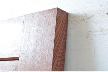 アンティーク建具　特注!!　上手物!!　総欅(ケヤキ)材　框の柾目と鏡板の柾目が美しい扉1枚(ドア、木製扉、建具)(R-080627)