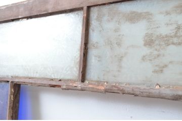 アンティーク建具　大正ロマンな雰囲気あふれる!色ガラス入りガラス戸1枚(引き戸、建具)(R-080630)