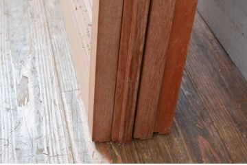 アンティーク建具　木の温もりを感じる幅狭ルーバー引き戸4枚セット(ジャロジー戸、雨戸、木製)(R-080631)