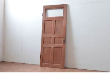 アンティーク建具　古い木味の素朴さが魅力のドア1枚(扉、木製扉、建具)(R-080633)
