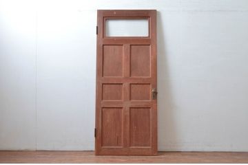 アンティーク建具　古い木味の素朴さが魅力のドア1枚(扉、木製扉、建具)(R-080633)