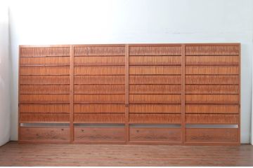 アンティーク建具　情緒あふれる空間づくりにおすすめの夏戸4枚セット(建具、簾戸、御簾戸、簀戸、葭戸、夏障子、引き戸、すど)(R-080634)