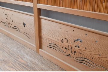 アンティーク建具　情緒あふれる空間づくりにおすすめの夏戸4枚セット(建具、簾戸、御簾戸、簀戸、葭戸、夏障子、引き戸、すど)(R-080634)