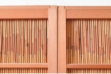 アンティーク建具　情緒あふれる空間づくりにおすすめの夏戸4枚セット(建具、簾戸、御簾戸、簀戸、葭戸、夏障子、引き戸、すど)(R-080634)