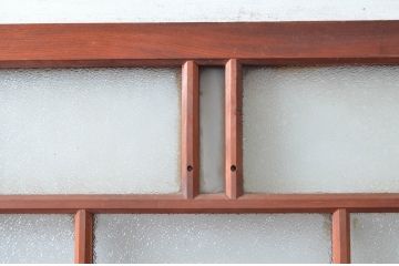 アンティーク建具　大正ロマンな雰囲気を盛り上げるガラス扉1枚(木製扉、ドア)(R-080636)