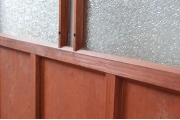 アンティーク建具　大正ロマンな雰囲気を盛り上げるガラス扉1枚(木製扉、ドア)(R-080636)