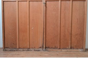 アンティーク建具　時を経た風合いが味わい深い背の高いガラス引き戸2枚セット(引き戸、建具)(R-080637)