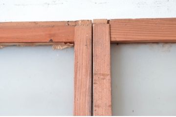 アンティーク建具　時を経た風合いが味わい深い背の高いガラス引き戸2枚セット(引き戸、建具)(R-080637)