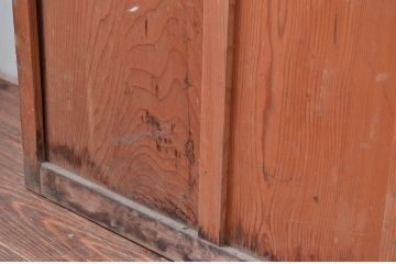 アンティーク建具　時を経た風合いが味わい深い背の高いガラス引き戸2枚セット(引き戸、建具)(R-080637)