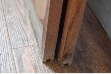 アンティーク建具　時を経た風合いが味わい深い背の高いガラス引き戸2枚セット(引き戸、建具)(R-080637)