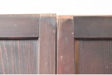 アンティーク建具　深みのある色合いが魅力的な格子帯戸3枚セット(引き戸、格子戸)(R-080639)