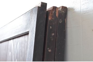 アンティーク建具　深みのある色合いが魅力的な格子帯戸3枚セット(引き戸、格子戸)(R-080639)