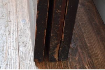 アンティーク建具　深みのある色合いが魅力的な格子帯戸3枚セット(引き戸、格子戸)(R-080639)