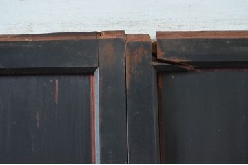 アンティーク建具　古民家インテリアにおすすめのガラス帯戸4枚セット(引き戸、板戸)(R-080640)
