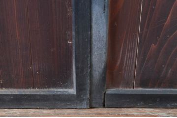 アンティーク建具　古民家インテリアにおすすめのガラス帯戸4枚セット(引き戸、板戸)(R-080640)