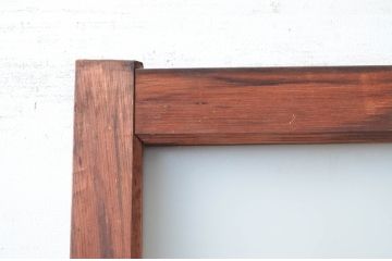 アンティーク建具　経年を感じさせる古い木味のガラス戸1枚(引き戸、建具)(R-080641)