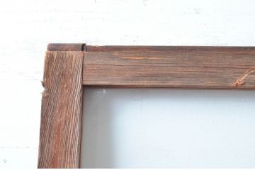アンティーク建具　経年を感じさせる古い木味のガラス戸1枚(引き戸、建具)(R-080641)