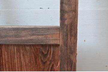 アンティーク建具　経年を感じさせる古い木味のガラス戸1枚(引き戸、建具)(R-080641)