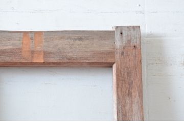 アンティーク建具　素朴で味わいのある古い木味が魅力のガラス戸1枚(引き戸、建具)(R-080642)