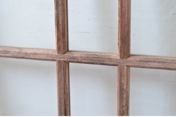 アンティーク建具　素朴で味わいのある古い木味が魅力のガラス戸1枚(引き戸、建具)(R-080642)