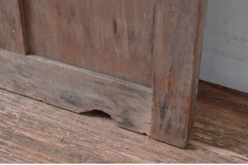 アンティーク建具　素朴で味わいのある古い木味が魅力のガラス戸1枚(引き戸、建具)(R-080642)