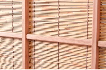 アンティーク建具　涼しげな和の空間を演出する幅狭夏戸4枚セット(引き戸、簾戸、簀戸、葭戸、すど、夏障子)(R-080643)