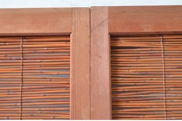 アンティーク建具　涼しげな和の空間を演出する幅狭夏戸4枚セット(引き戸、簾戸、簀戸、葭戸、すど、夏障子)(R-080643)