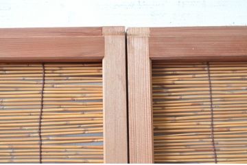 アンティーク建具　涼しげな和の空間を演出する幅狭夏戸4枚セット(引き戸、簾戸、簀戸、葭戸、すど、夏障子)(R-080644)