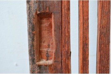 和製アンティーク　明治から大正期　細やかな縦格子の趣ある蔵戸1枚　(R-080645)