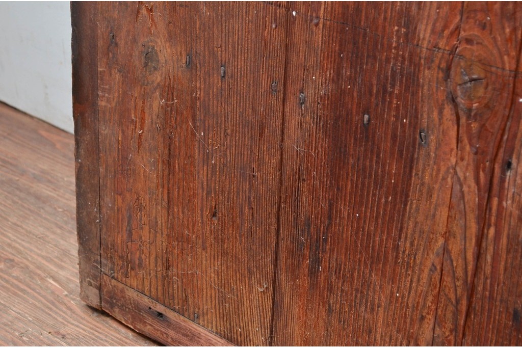 和製アンティーク　明治から大正期　細やかな縦格子の趣ある蔵戸1枚　(R-080645)