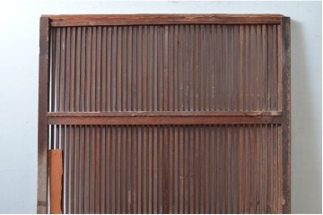 和製アンティーク　明治から大正期　細やかな縦格子の趣ある蔵戸1枚　(R-080645)