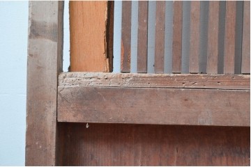 和製アンティーク　明治から大正期　細やかな縦格子の趣ある蔵戸1枚　(R-080645)