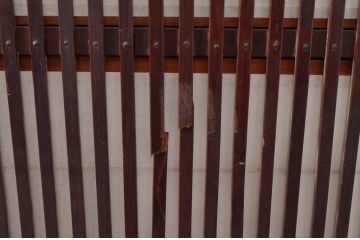アンティーク建具　上手物!!　和の風情が感じられる裏障子付きの幅狭格子戸4枚セット(障子戸、引き戸)(R-080646)