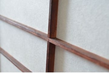 アンティーク建具　上手物!!　和の風情が感じられる裏障子付きの幅狭格子戸4枚セット(障子戸、引き戸)(R-080646)