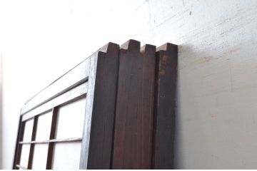アンティーク建具　上手物!!　和の風情が感じられる裏障子付きの幅狭格子戸4枚セット(障子戸、引き戸)(R-080646)