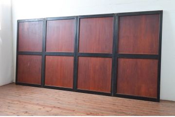 アンティーク建具　和モダンな空間を演出する帯戸4枚セット(引き戸、板戸)(R-080647)
