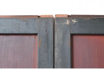アンティーク建具　和モダンな空間を演出する帯戸4枚セット(引き戸、板戸)(R-080647)
