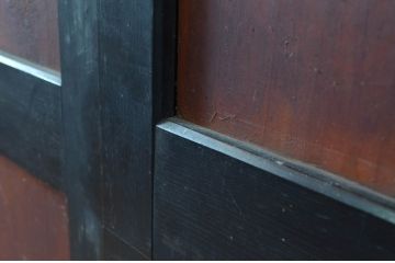 アンティーク建具　和モダンな空間を演出する帯戸4枚セット(引き戸、板戸)(R-080647)