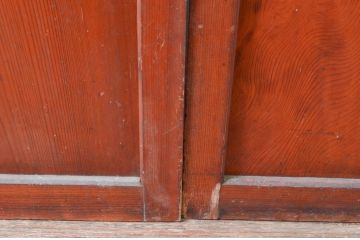 アンティーク建具　ダイヤガラス入り　木の温もり感じられるガラス戸3枚セット(引き戸、建具)(R-080648)