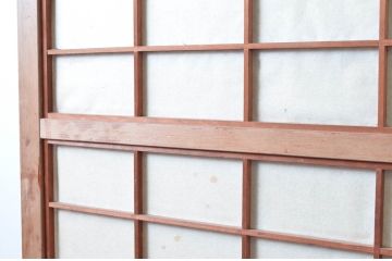 アンティーク建具　裏障子付き　和風の空間づくりにおすすめな格子戸2枚セット(ガラス帯戸、引き戸、建具)(R-080650)