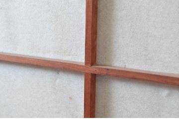アンティーク建具　裏障子付き　和風の空間づくりにおすすめな格子戸2枚セット(ガラス帯戸、引き戸、建具)(R-080650)