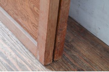アンティーク建具　裏障子付き　和風の空間づくりにおすすめな格子戸2枚セット(ガラス帯戸、引き戸、建具)(R-080650)
