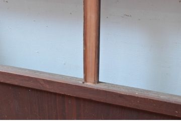 アンティーク建具　和の風情が感じられる裏障子付きの格子戸1枚(障子戸、引き戸)(R-080652)